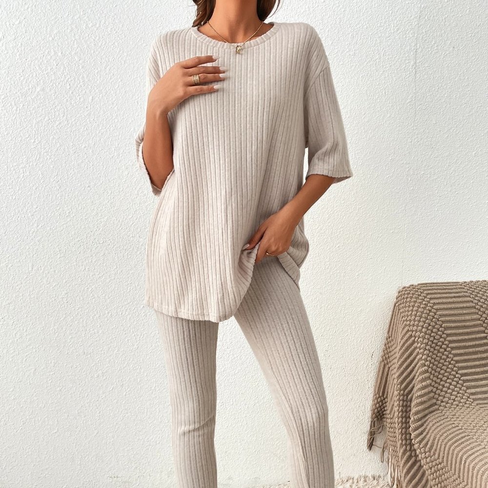 Apricot Casual Womens Drop Shoulder Tee & Leggings - Picture 4 of 5